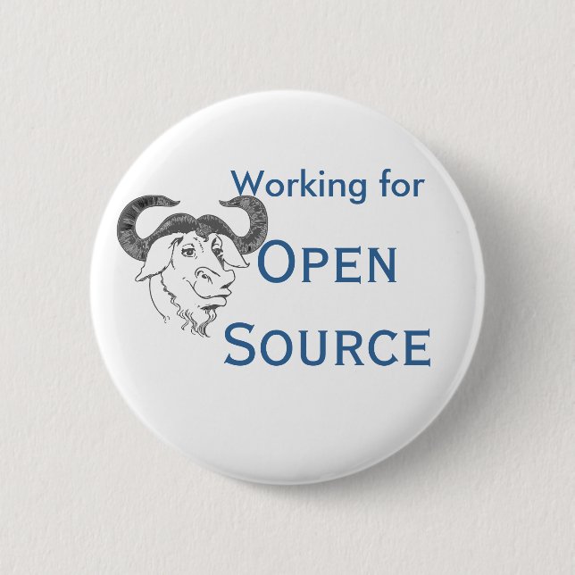 Badge Rond 5 Cm Travail pour Open Source (Devant)