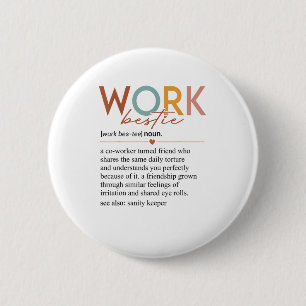 Badge Rond 5 Cm Travail vintage Bestie Définition Enseignants Infi