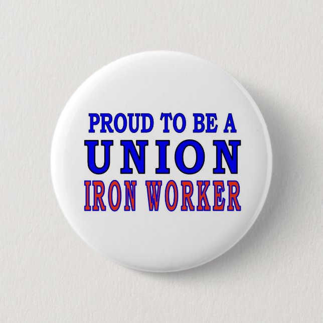 BADGE ROND 5 CM TRAVAILLEUR DE FER DES SYNDICATS (Devant)