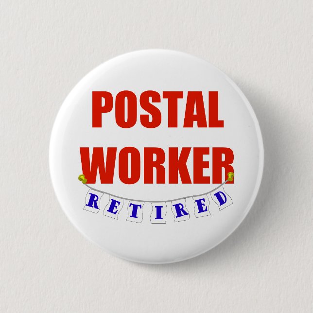 BADGE ROND 5 CM TRAVAILLEUR POSTAL RETRAITÉ (Devant)