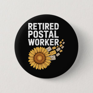 Badge Rond 5 Cm Travailleur postal retraité
