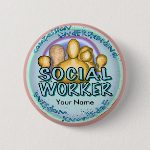 Badge Rond 5 Cm Travailleur social