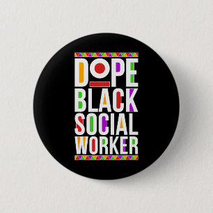Badge Rond 5 Cm Travailleur social noir de la drogue Afro-Américai