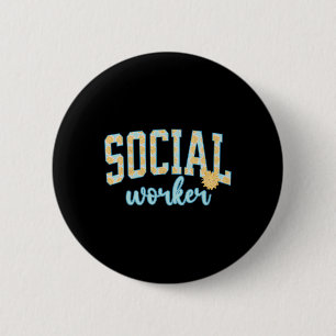 Badge Rond 5 Cm Travailleur social Sunshine Vacances d'été Plage S