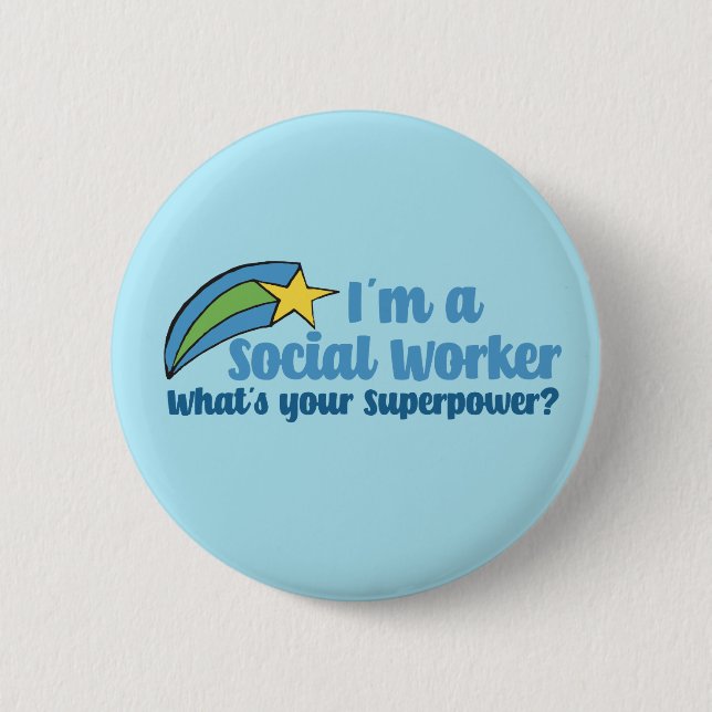 Badge Rond 5 Cm Travailleur social Superhero (Devant)