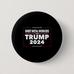 Badge Rond 5 Cm Travailleurs du métal pour Trump Président Républi