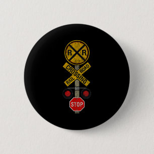 Badge Rond 5 Cm Traversée de chemin de fer modèle de locomotive am