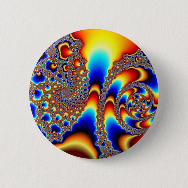 Badge Rond 5 Cm Traverser - Art fractal (Devant)