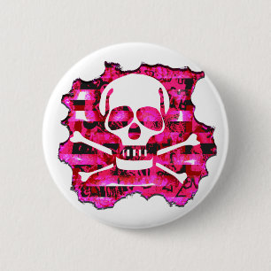 Badge Rond 5 Cm Traverses roses