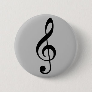 Badge Rond 5 Cm treble clef music