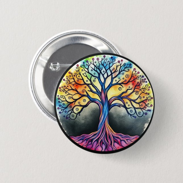 Badge Rond 5 Cm Tree of Life (Devant & derrière)