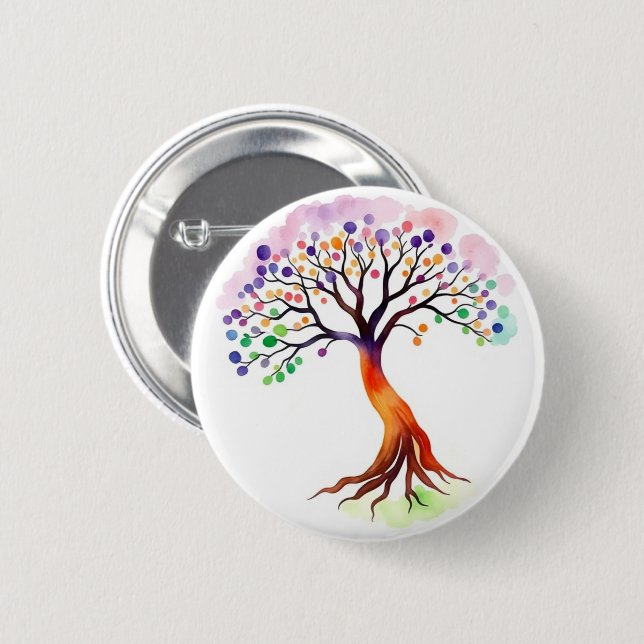 Badge Rond 5 Cm Tree of Life (Devant & derrière)