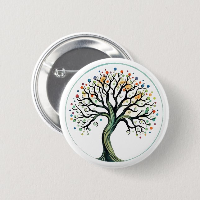 Badge Rond 5 Cm Tree of Life (Devant & derrière)