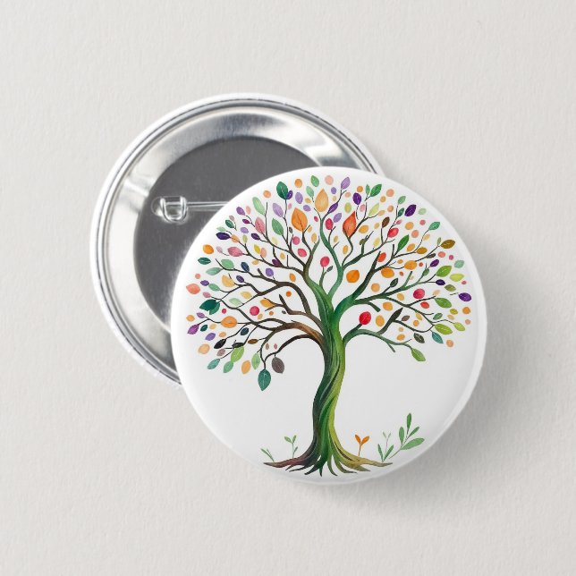 Badge Rond 5 Cm Tree of Life (Devant & derrière)