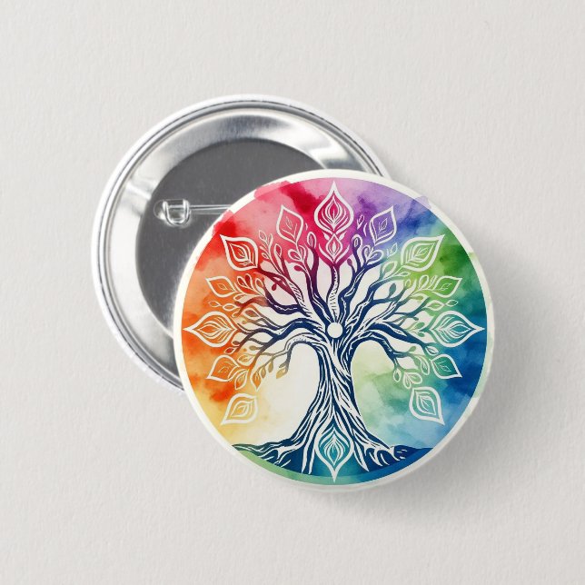 Badge Rond 5 Cm Tree of Life (Devant & derrière)