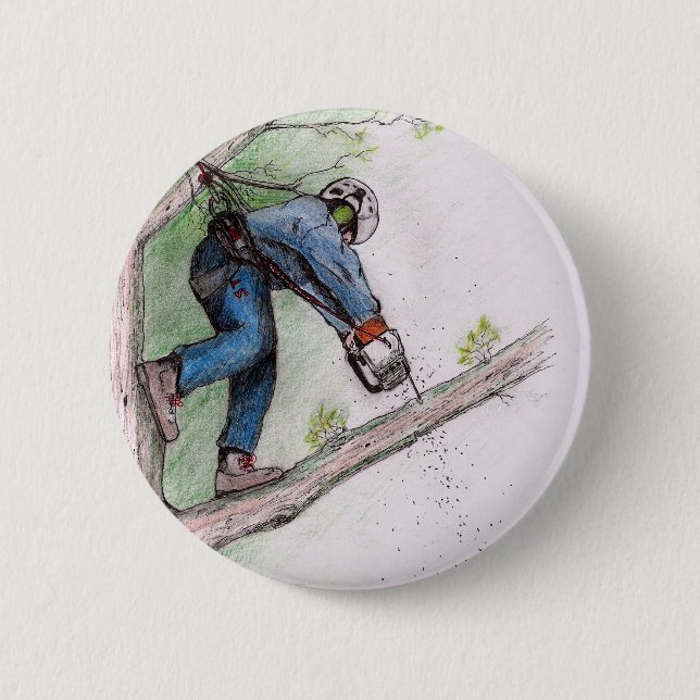 Badge Rond 5 Cm Tree Surgeon Arborist (Devant)