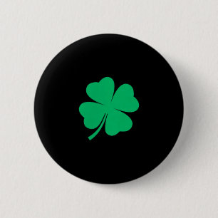 Badge Rond 5 Cm Trèfle à quatre feuilles poche shamrock irlandais