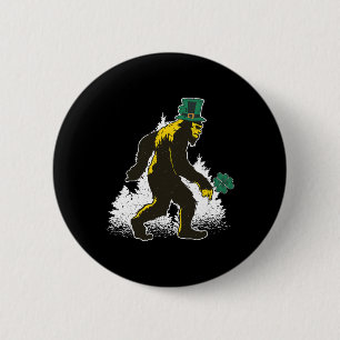 Badge Rond 5 Cm Trèfle Chanceux Bigfoot St Patrick