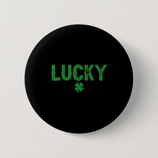 Badge Rond 5 Cm Trèfle chanceux drôle St Patrick couples  (Devant)