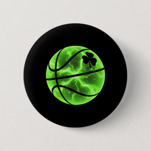 Badge Rond 5 Cm Trèfle Chanceux Shamrock Basball Saint-Patrick Irl