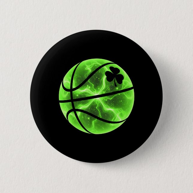 Badge Rond 5 Cm Trèfle Chanceux Shamrock Basball Saint-Patrick Irl (Devant)