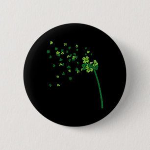 Badge Rond 5 Cm Trèfle de Pissenlit Saint Patrick Irlandais R