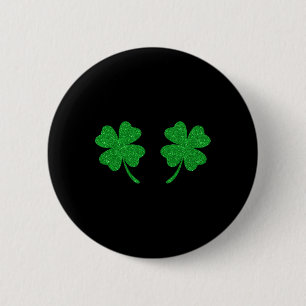 Badge Rond 5 Cm Trèfle de poitrine chanceux irlandais de la Saint-
