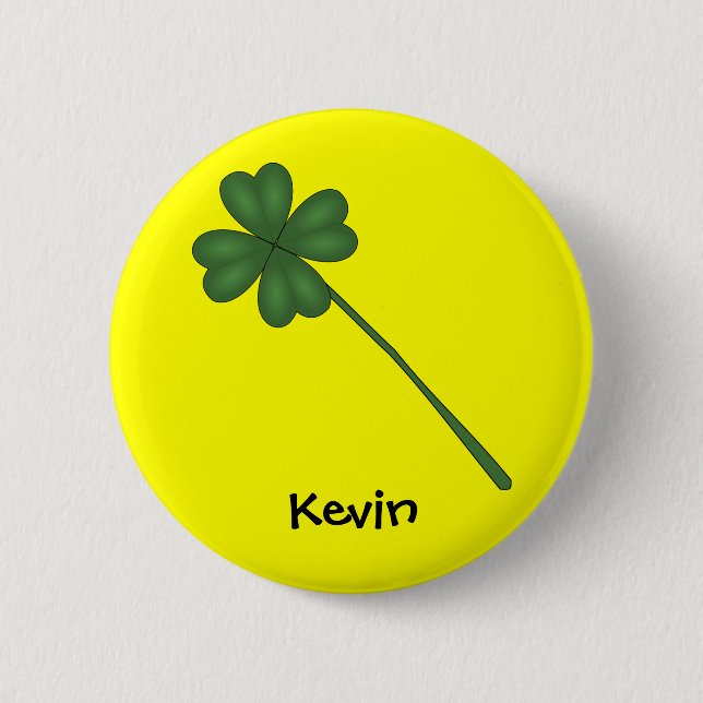 Badge Rond 5 Cm Trèfle de quatre feuilles (Devant)