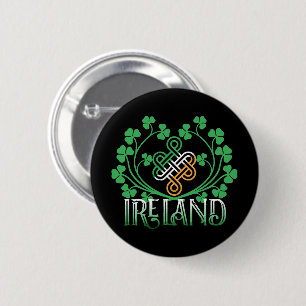 BADGE ROND 5 CM TRÈFLE D'IRLANDE