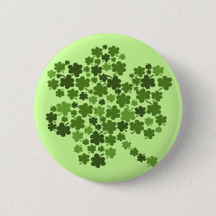 Badge Rond 5 Cm Trèfle irlandais de St Paddys de shamrocks