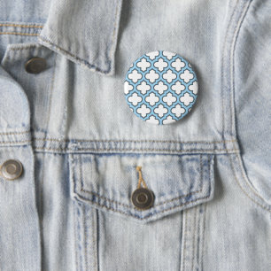 Badge Rond 5 Cm Trellis bleu blanc et bébé, treillis, Quatrefoil