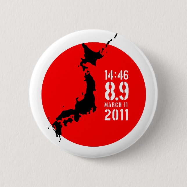 Badge Rond 5 Cm Tremblement de terre du Japon (Devant)