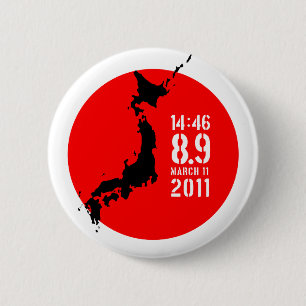 Badge Rond 5 Cm Tremblement de terre du Japon
