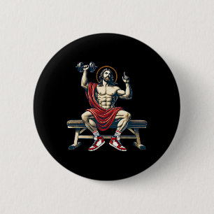 Badge Rond 5 Cm Trendy Lord Jesus Bodybuilding Workout Jesus Lifti