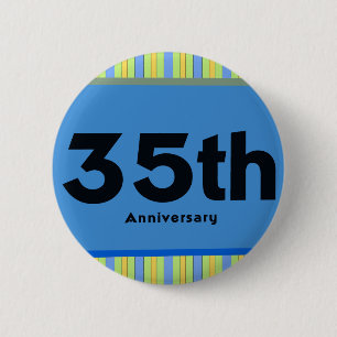 Badge Rond 5 Cm trente-cinquième Cadeaux d'anniversaire de mariag