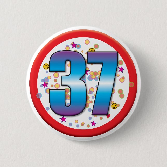 Badge Rond 5 Cm trente-septième Anniversaire v2 (Devant)