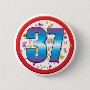 Badge Rond 5 Cm trente-septième Anniversaire v2