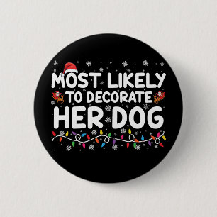 Badge Rond 5 Cm Très Probable De Décorer Sa Famille De Chiens Noël
