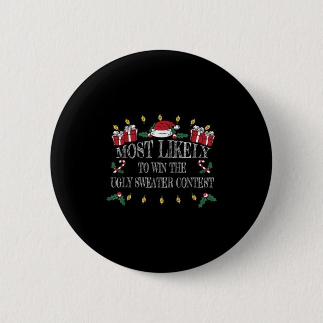 Badge Rond 5 Cm Très Probable De Gagner Le Mal Concours Sweater Ch (Devant)
