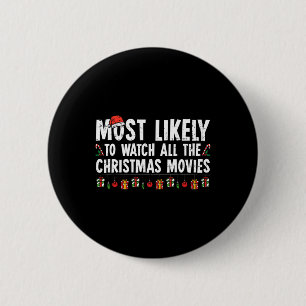 Badge Rond 5 Cm Très Probable De Voir Tous Les Films De Noël Fami