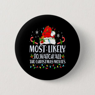 Badge Rond 5 Cm Très Probable De Voir Tous Les Films De Noël Matc