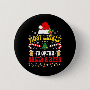Badge Rond 5 Cm Très Probable D'Offrir À Père Noël Un Christm Corr