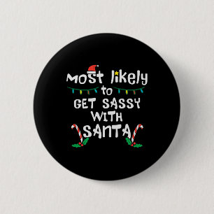 Badge Rond 5 Cm Très Probablement Sy Avec Père Noël Noël Noël Noël
