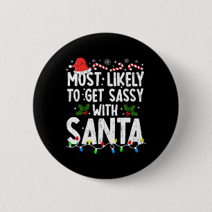 Badge Rond 5 Cm Très Probablement Sy Avec Père Noël Noël Noël Noël