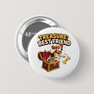 Badge Rond 5 Cm Trésor Meilleur Ami Beagle