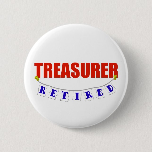 Badge Rond 5 Cm Trésorier retraité (Devant)