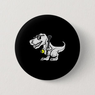 Badge Rond 5 Cm Trex Dinosaure Lacrosse Drôle Lax Joueur Gardien E