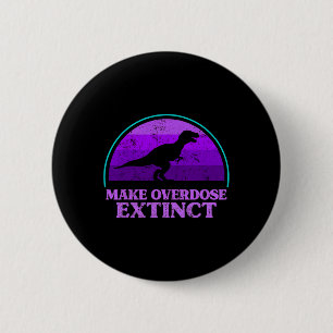 Badge Rond 5 Cm Trex Dinosaure Purple Faire Overdose Extincte