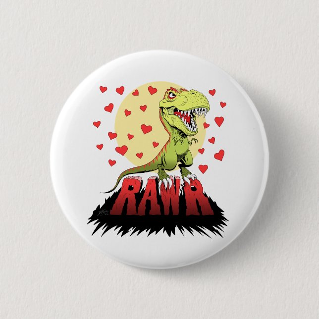 Badge Rond 5 Cm Trex Rawr (Devant)