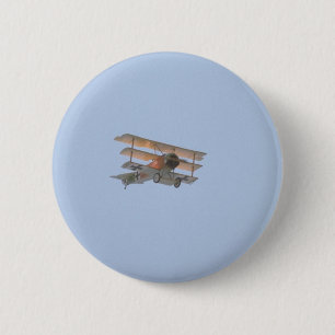 Badge Rond 5 Cm Tri avion de Fokker - reproduction de baron rouge